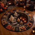 Crystal Velvet 3D Vortex Halloween Round Rug