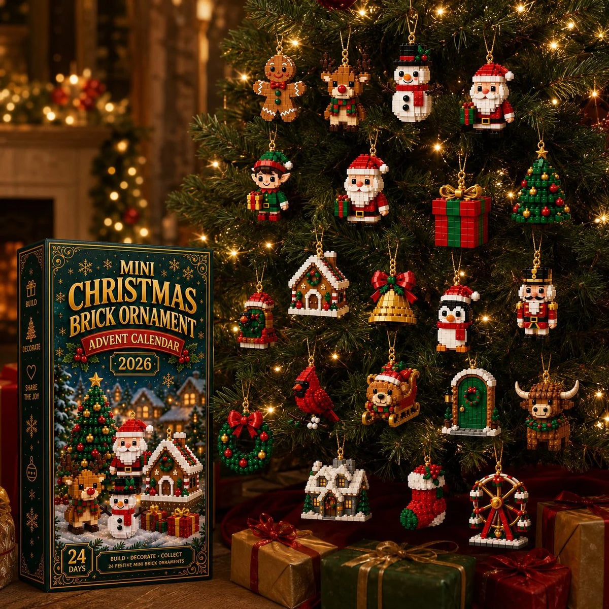 24-Day Mini Christmas Ornament Advent Calendar | buildable designs with hanging loops 🎄