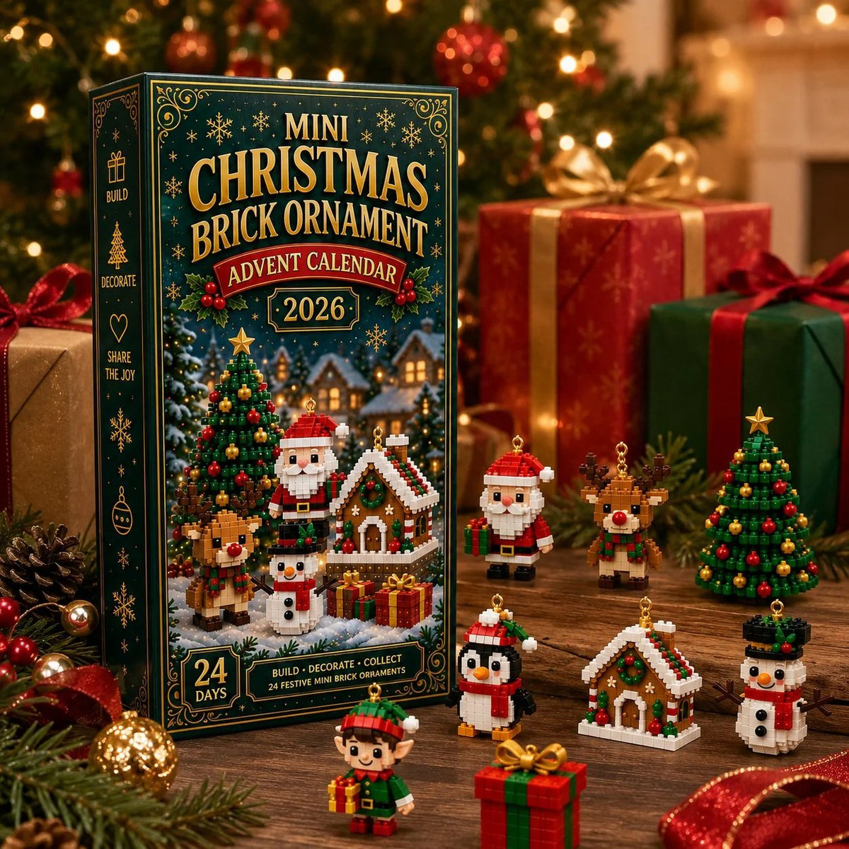 24-Day Mini Christmas Ornament Advent Calendar | buildable designs with hanging loops 🎄