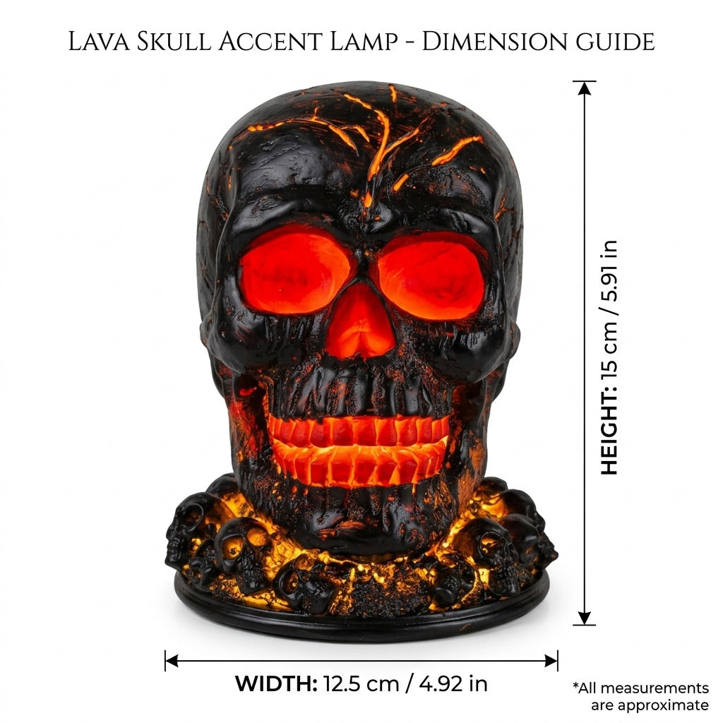 Glowing Cracked Skull Decor Light Resin Gothic Halloween Home Bar Tabletop Ornament
