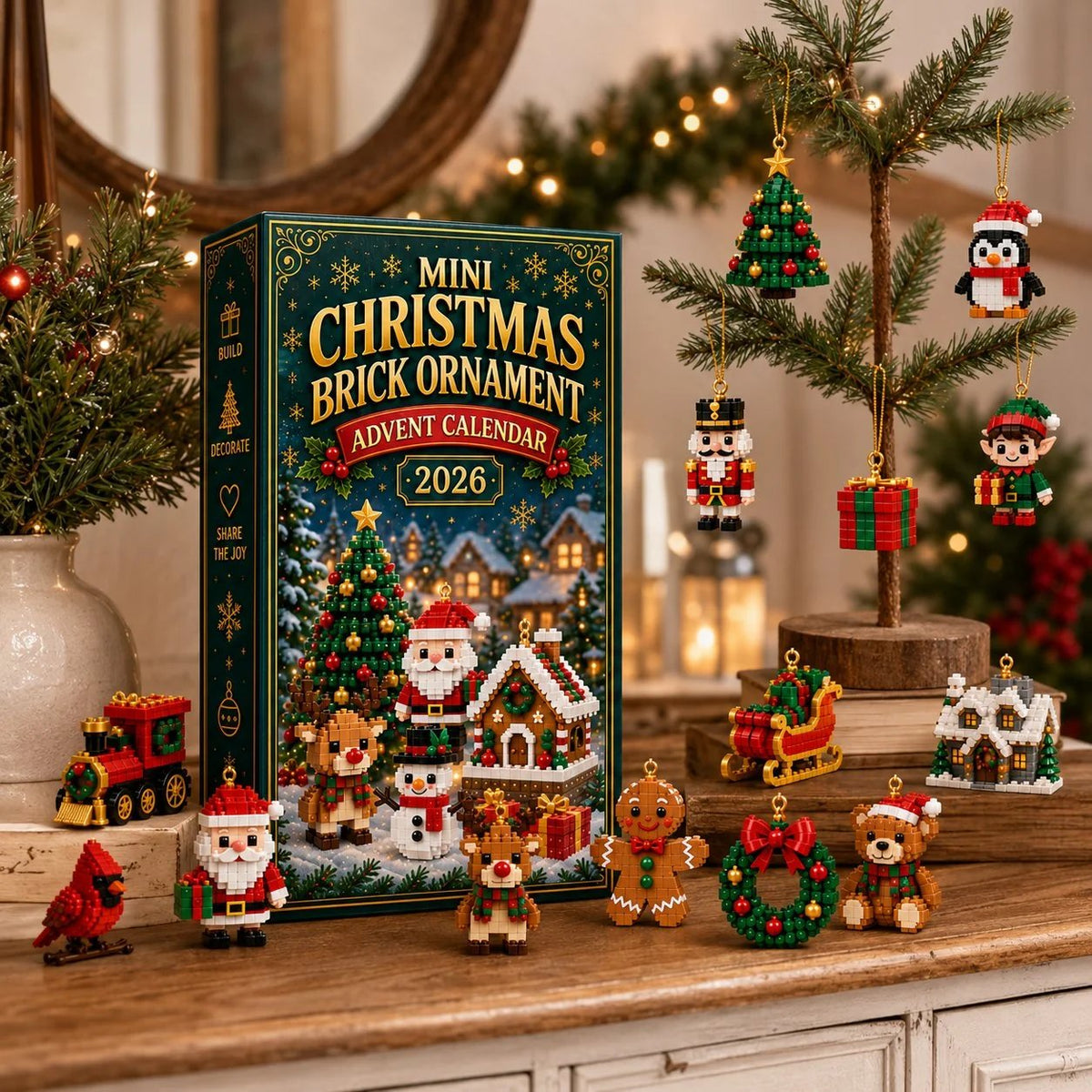 24-Day Mini Christmas Ornament Advent Calendar | buildable designs with hanging loops 🎄